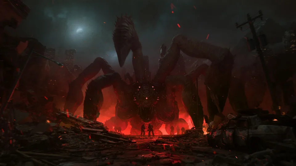 Locusts invade the city in the official launch trailer. Source: Xbox / The Coalition.